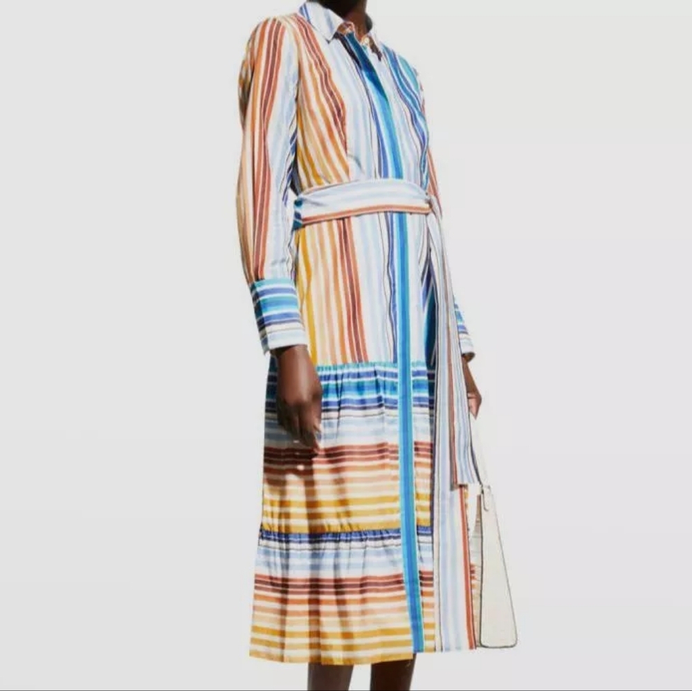 KOBI HALPERINStriped Midi Length Dress